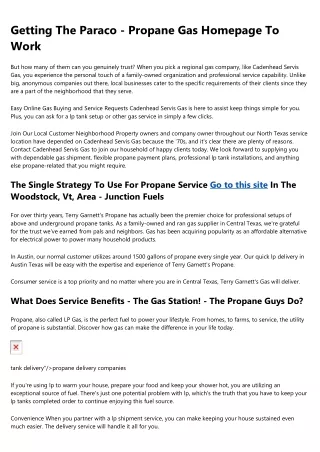 getting the paraco propane gas homepage to work