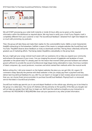 10 finest sites to purchase soundcloud performs