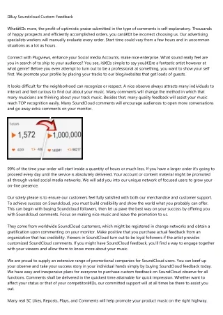 buy soundcloud custom feedback