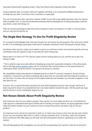 The Smart Trick Of Profit Singularity Review That No One Is Discussing