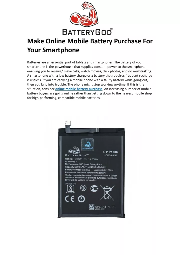 make online mobile battery purchase for your