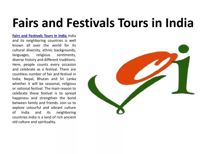 fairs and festivals tours in india