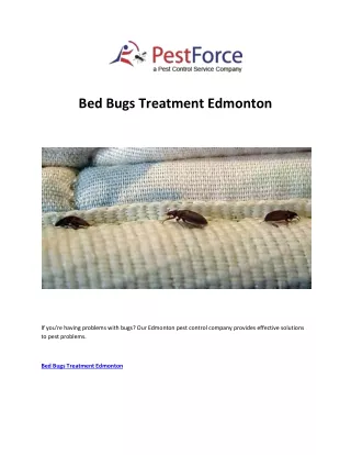 Bed Bugs Treatment Edmonton