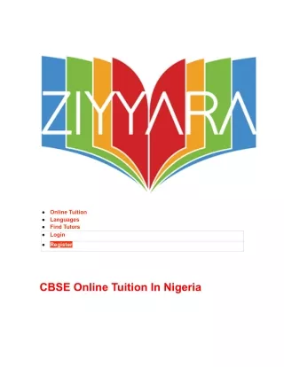 CBSE Online Tuition In  Nigeria