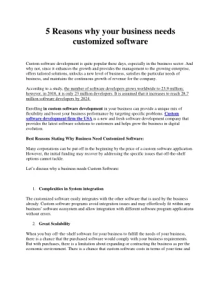 5 reasons why your business needs customized
