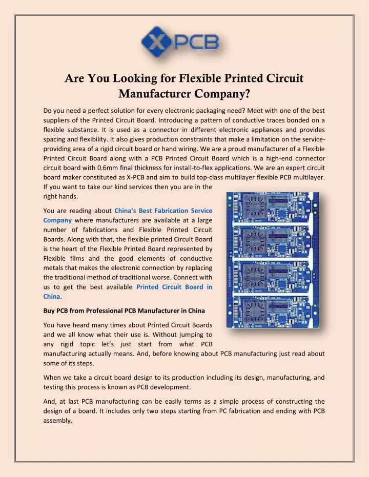 are you looking for flexible printed circuit