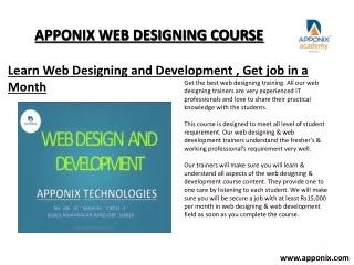 Web designing course Apponix