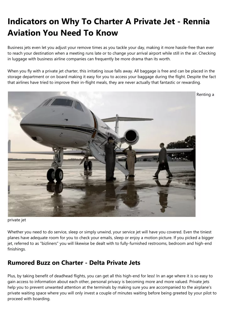 indicators on why to charter a private jet rennia