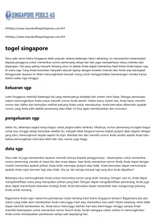 pengeluaran sgp