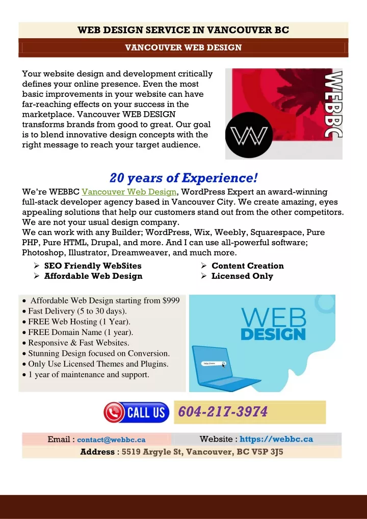 web design service in vancouver bc