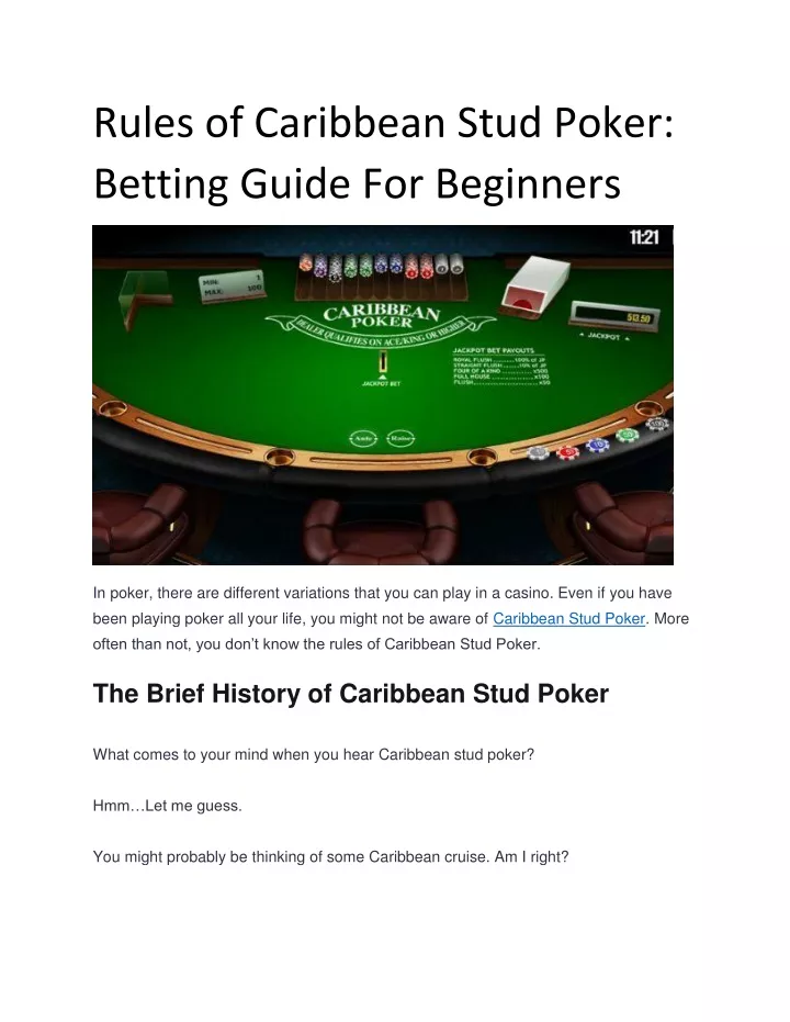 rules of caribbean stud poker betting guide