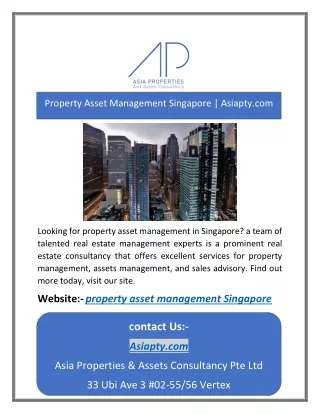 Property Asset Management Singapore | Asiapty.com