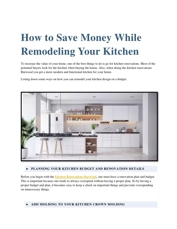 how to save money while remodeling your kitchen