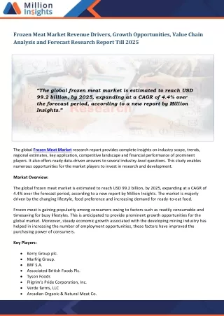 frozen meat market revenue drivers growth