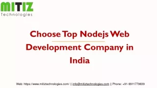 Choose Top Nodejs Web Development Company in India