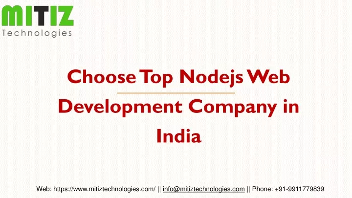 choose top nodejsweb development company in india