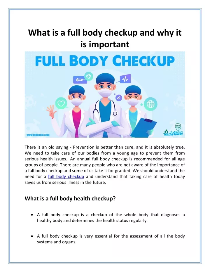 what is a full body checkup
