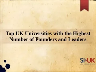 Top UK Universities with the Highest Number of Founders & Leaders