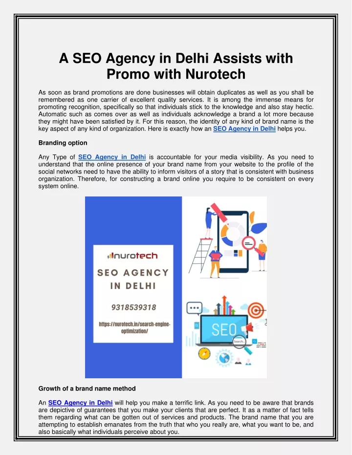 a seo agency in delhi assists with promo with