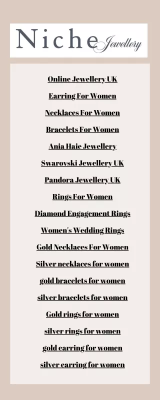 Buy Best Designer Jewellery online in UK - Nichejewellery