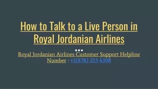 how to talk to a live person in royal jordanian airlines