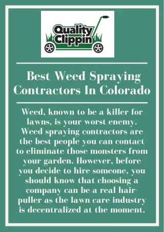 Best Weed Spraying Contractors In Arvada, Colorado