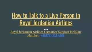 how to talk to a live person in royal jordanian