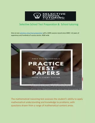selective school test preparation school tutoring