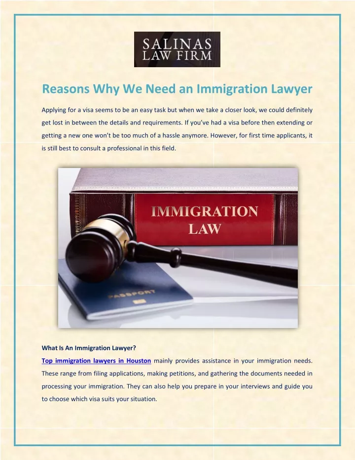 reasons why we need an immigration lawyer
