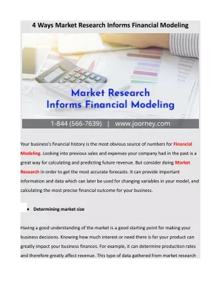 4 ways market research informs financial modeling