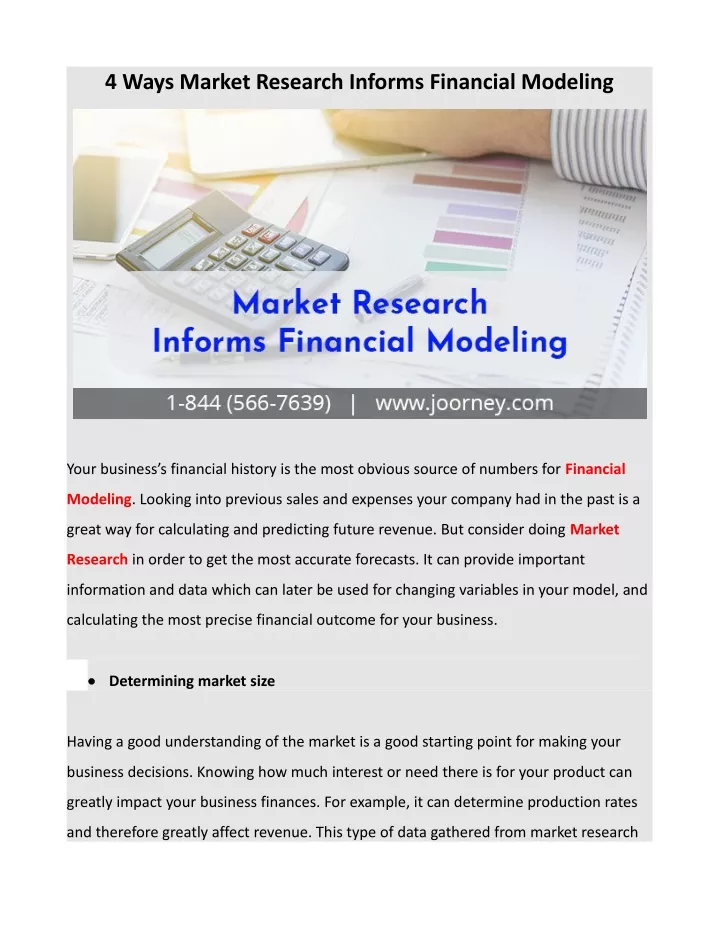 4 ways market research informs financial modeling