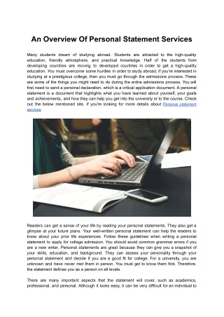 an overview of personal statement services