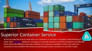 Buy Shipping Containers for Storage | Superior Container Service