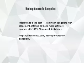 Hadoop Course in Bangalore