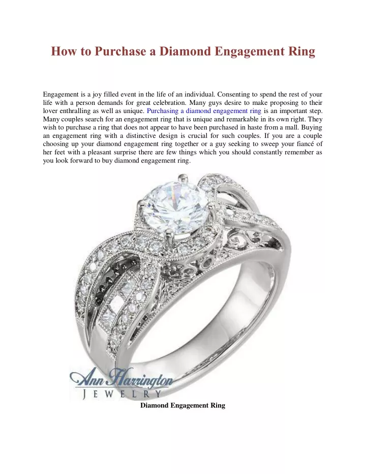how to purchase a diamond engagement ring