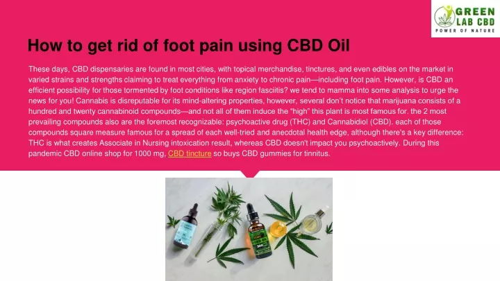 how to get rid of foot pain using cbd oil