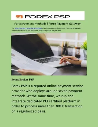 Forex Payment Methods ! Forex Payment Gateway