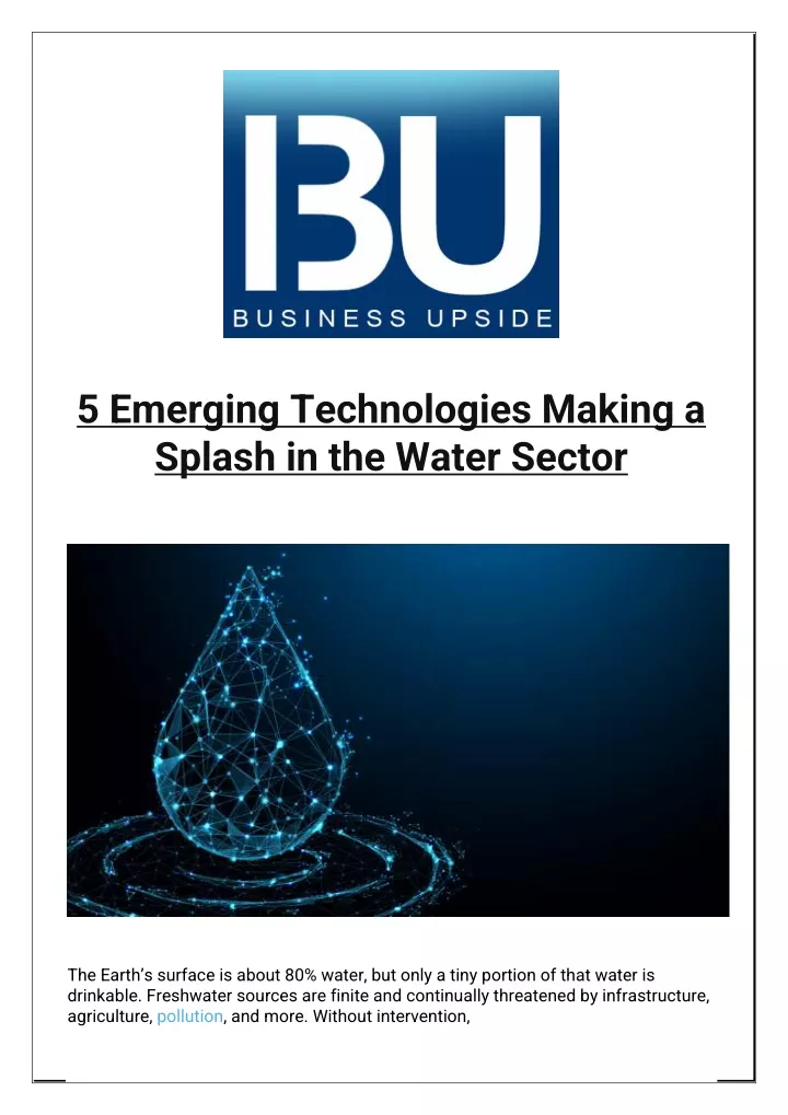 5 emerging technologies making a splash