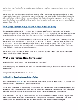 10 Compelling Reasons Why You Need Fashion Nova Style
