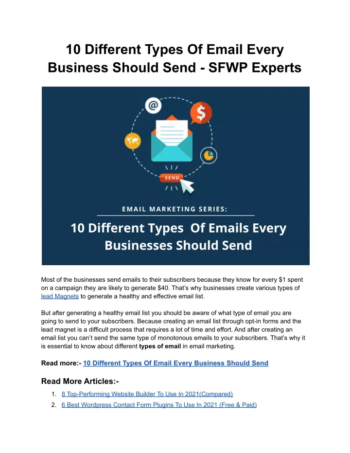 10 different types of email every business should