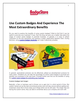 Use Custom Badges And Experience The Most Extraordinary Benefits