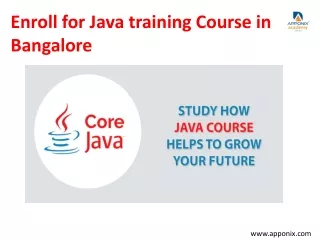Enroll for Java training Course in Bangalore
