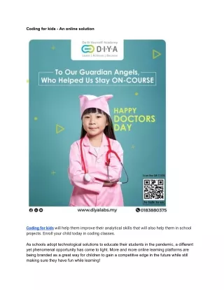 coding for kids an online solution