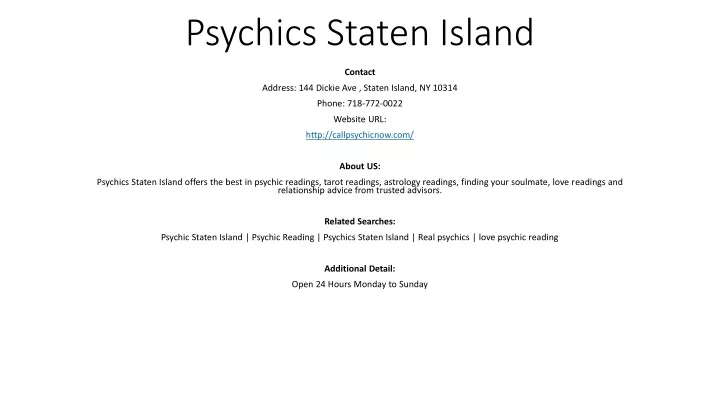 psychics staten island