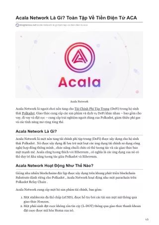 acala network l g to n t p v ti n i n t aca