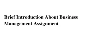 brief introduction about business management assignment