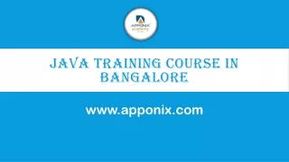 Java training Course in Bangalore