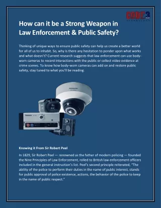 Choose The Best Body-Worn Cameras for Public Safety?