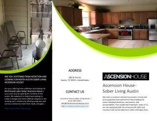 ARE YOU SUFFERING FROM ADDICTION AND LOOKING FOR NORTH AUSTIN SOBER LIVING ASCENSION HOUSE - ASCENSION HOUSE - SOBER LIV