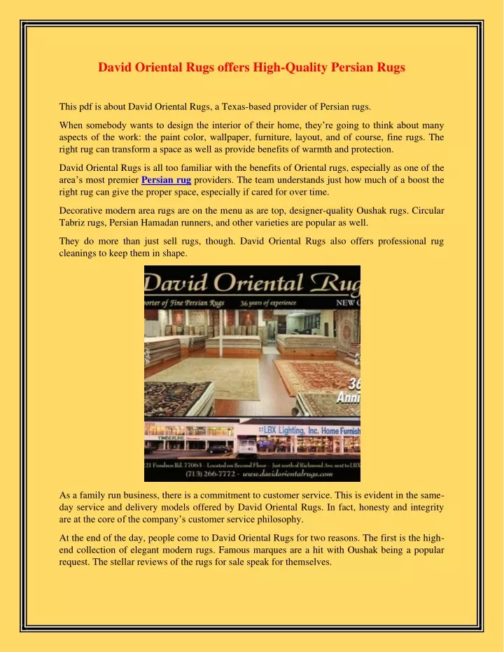 david oriental rugs offers high quality persian